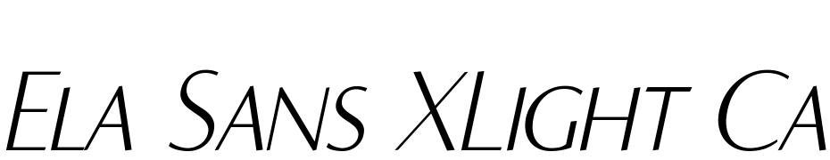 Ela Sans XLight Caps Italic PDF cкачати шрифт безкоштовно